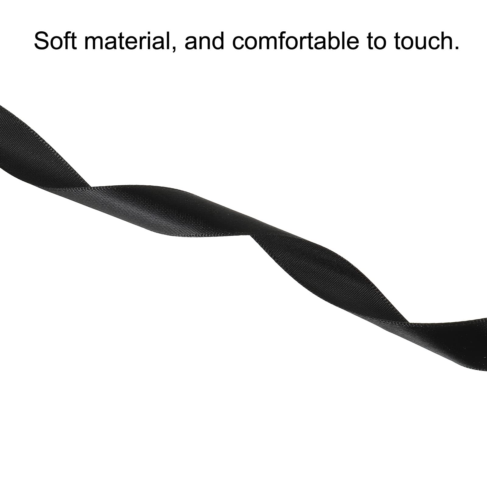 Sourcing Map Ruban Satin 20mmx91,4m Noir Fête Cadeau