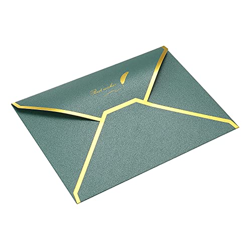 Sourcingmap Enveloppes B6 Vert 13x18cm Lot 10 Bord Doré