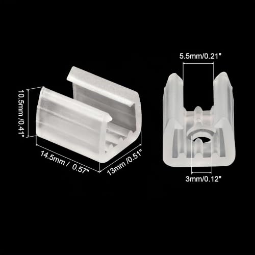sourcing map Industrial clips néon LED 8 mm transparent lot 50