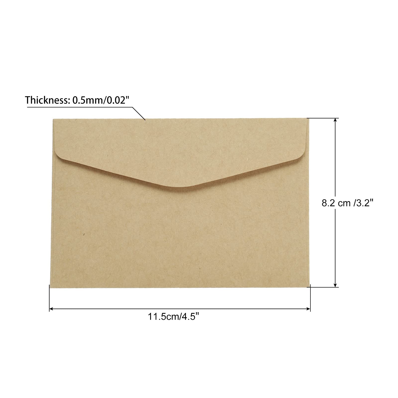 sourcing map Mini Enveloppes Marron 100 pcs 8,2x11,5cm papier