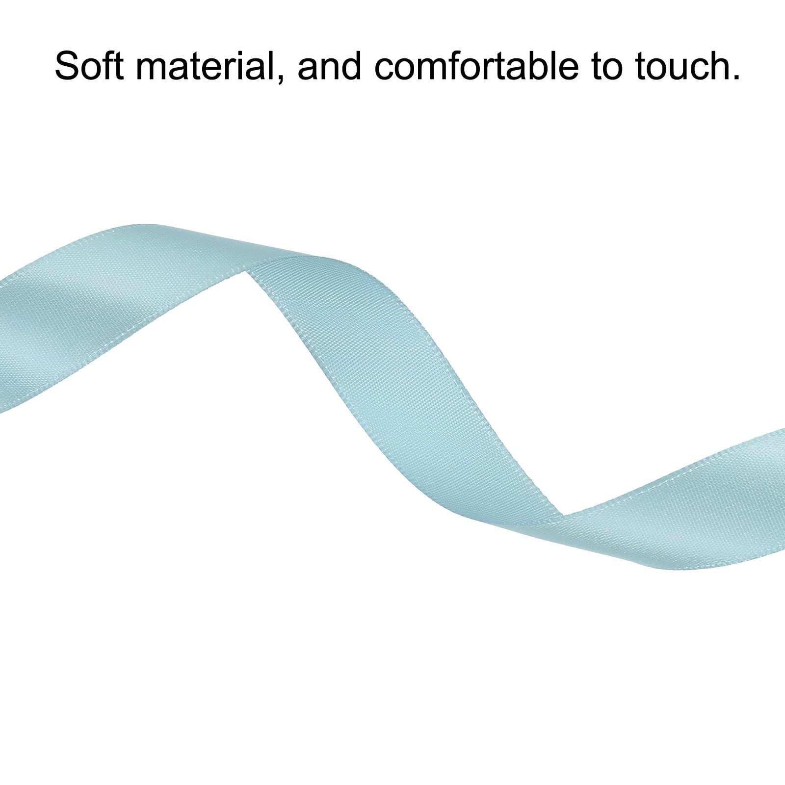 sourcingmap Ruban Satin 20mmx91,4m Rouleau Bleu Mer Polyester