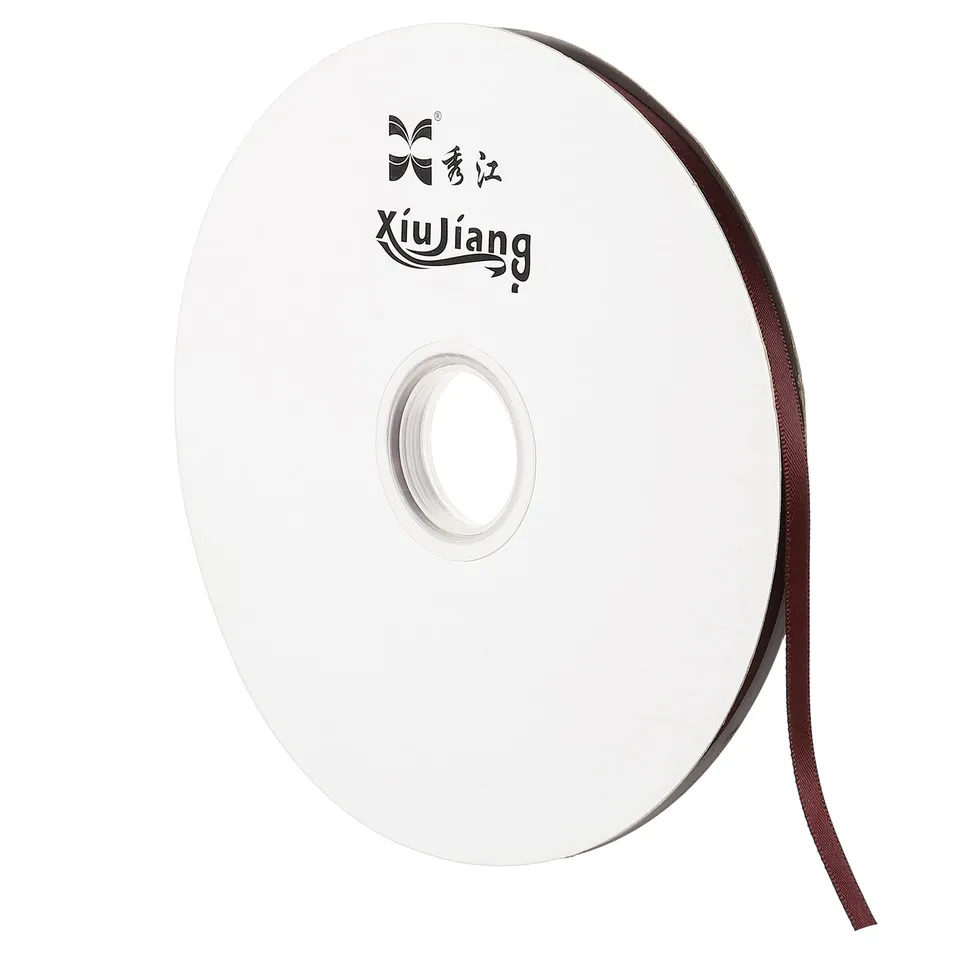 Sourcing Map Ruban Satin Rouge Violet 7 mm x 91,4 m Rouleau