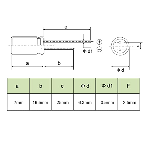Sourcing Map Condensateur alu 470uF 10V 6.3x7mm lot 50