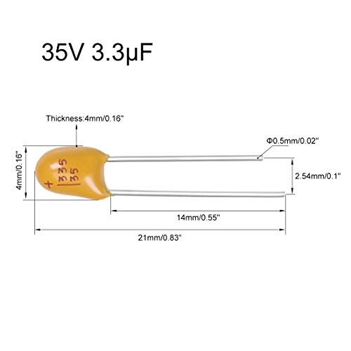 Sourcing Map 3.3uF 35V condensateur tantale radial 20 pcs