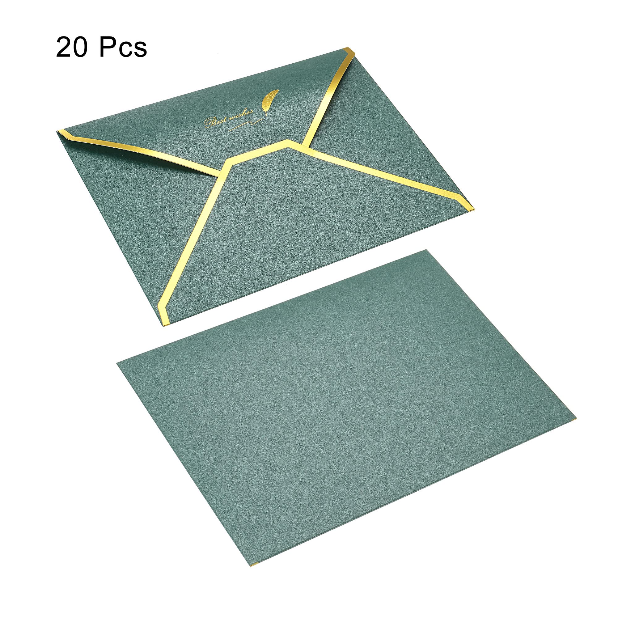 Sourcingmap Enveloppes B6 Vert 13x18cm Lot 20 Bord Doré