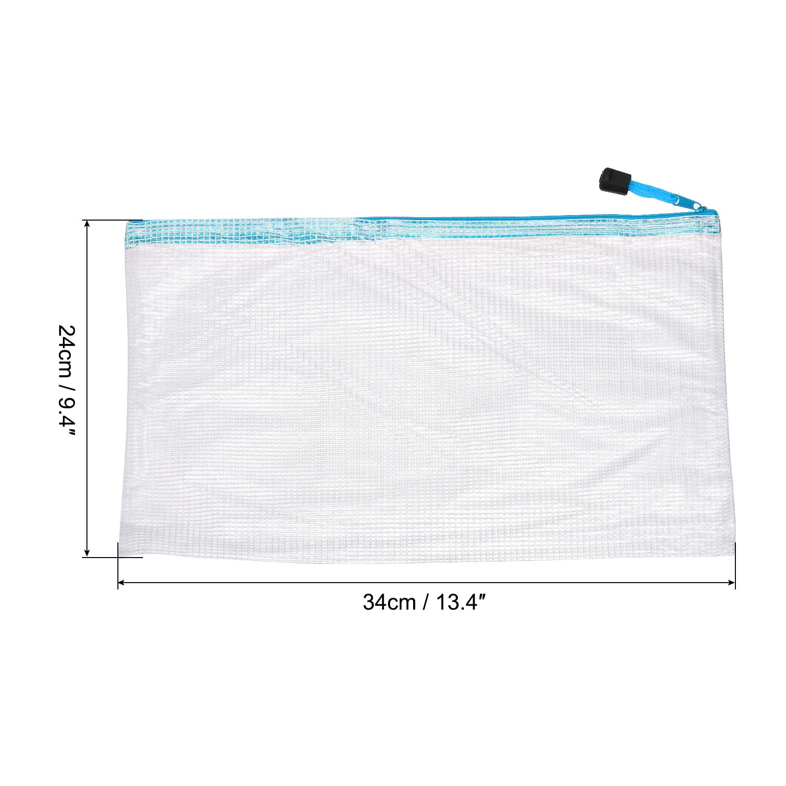 sourcing map A4 pochette zip bleu ciel lot de 12