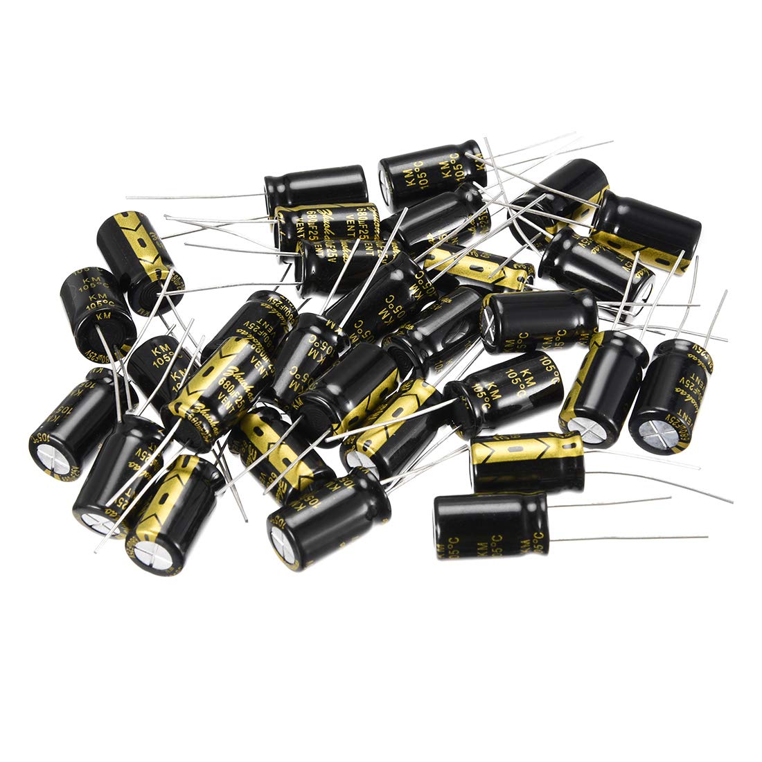 sourcing map Industrial condensateur 680uF 25V 10x17 mm 15 pcs