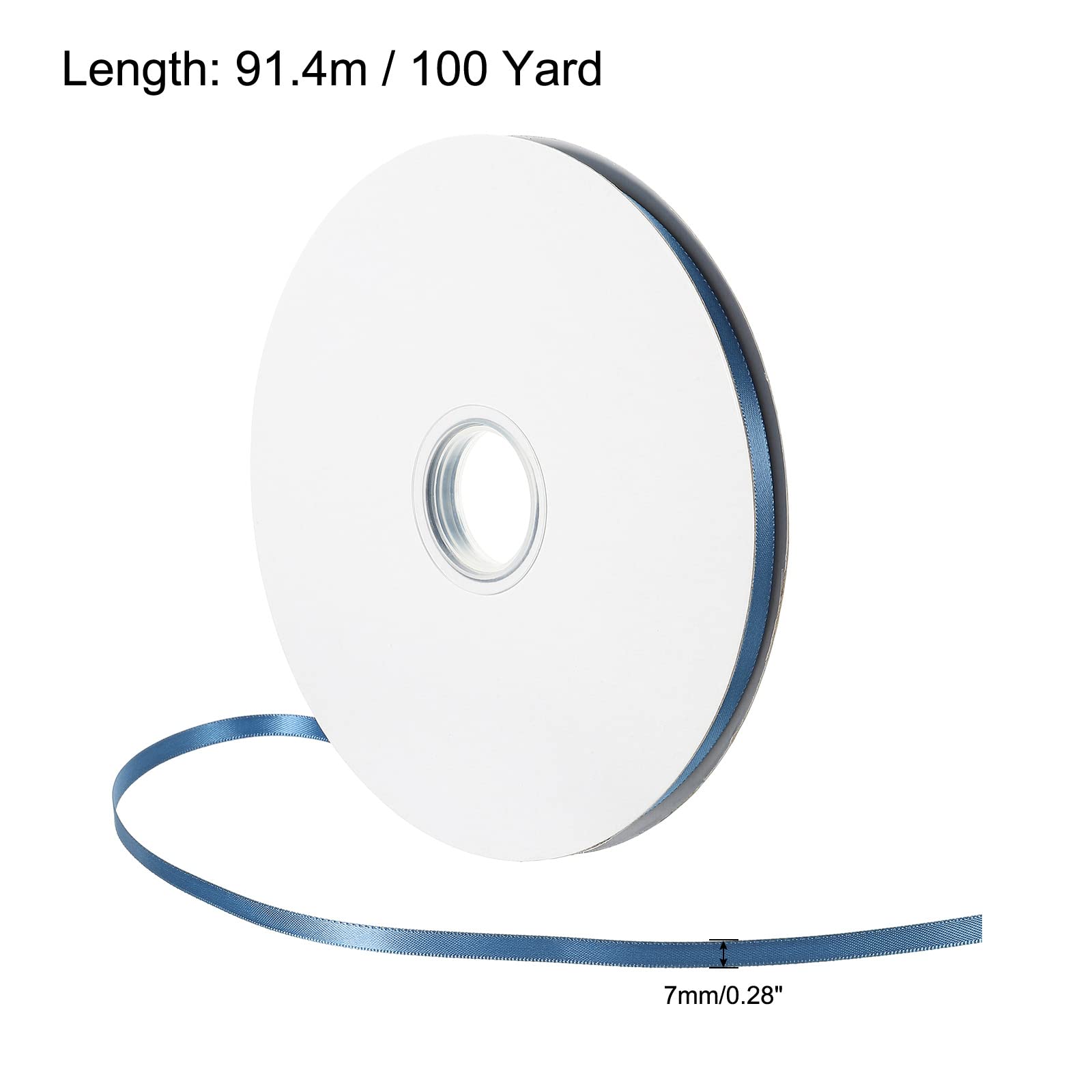 sourcing map ruban satin bleu fumé 7mmx91,4m rouleau double face