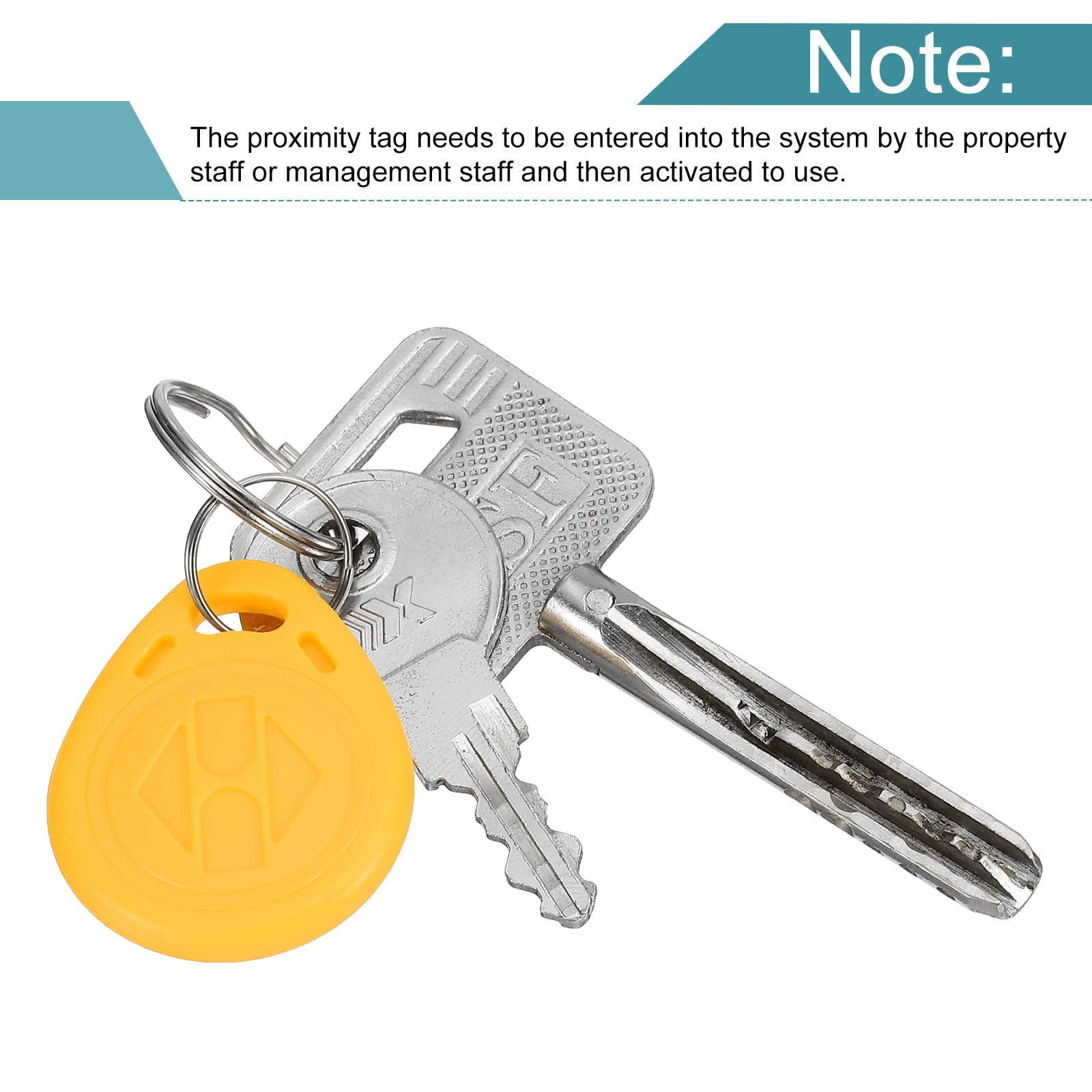 sourcing map badge RFID 125kHz jaune porte-clés lot 10