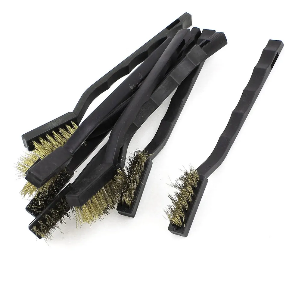 Sourcingmap Brosse laiton manche plastique 17cm lot 10