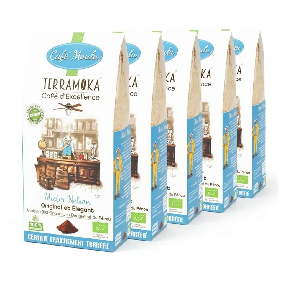Terramoka Mister Nelson Café moulu décaféiné bio 1,25 kg fruité