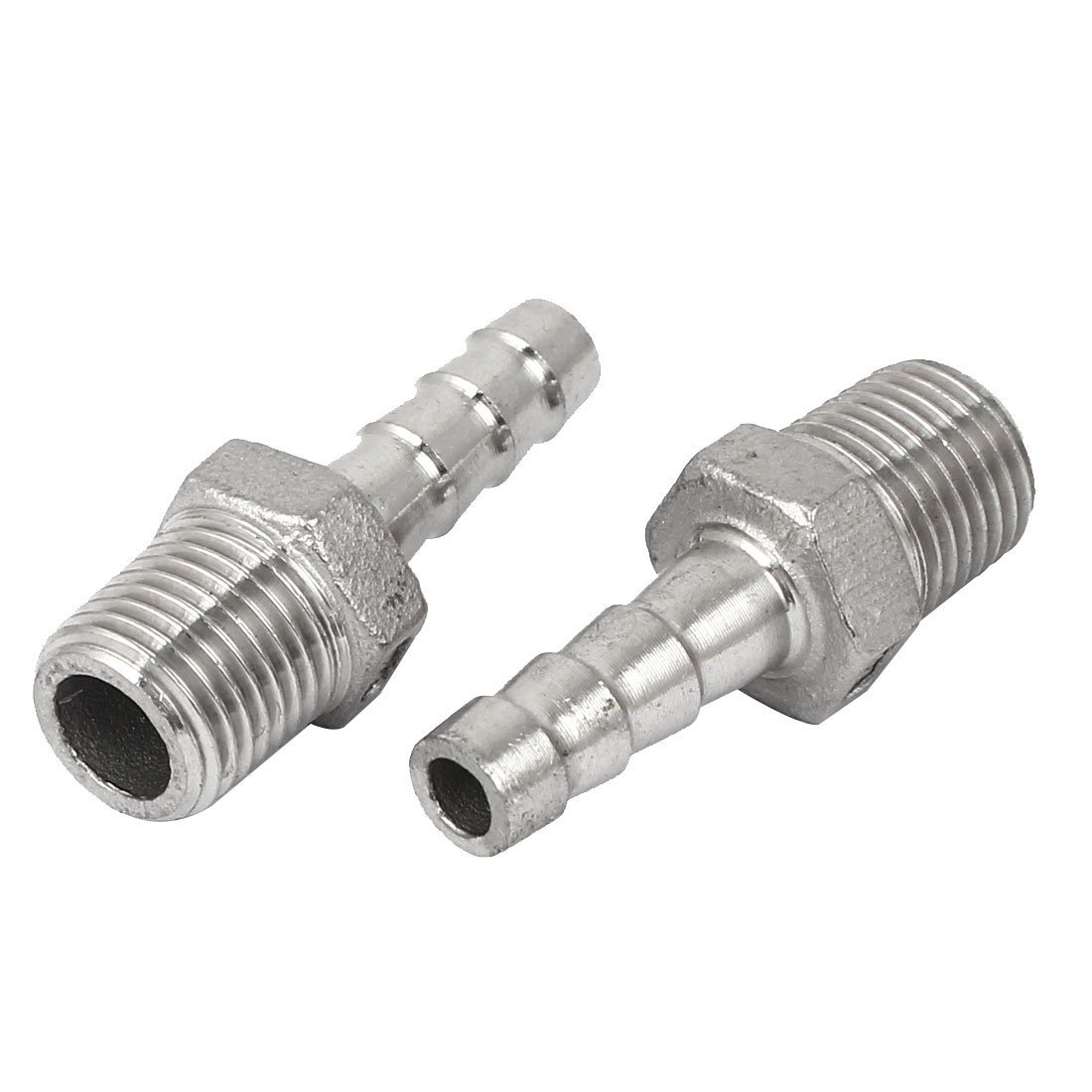 Sourcingmap Industrial Raccord Cannelé BSP 1/4 8mm Lot 2 Inox