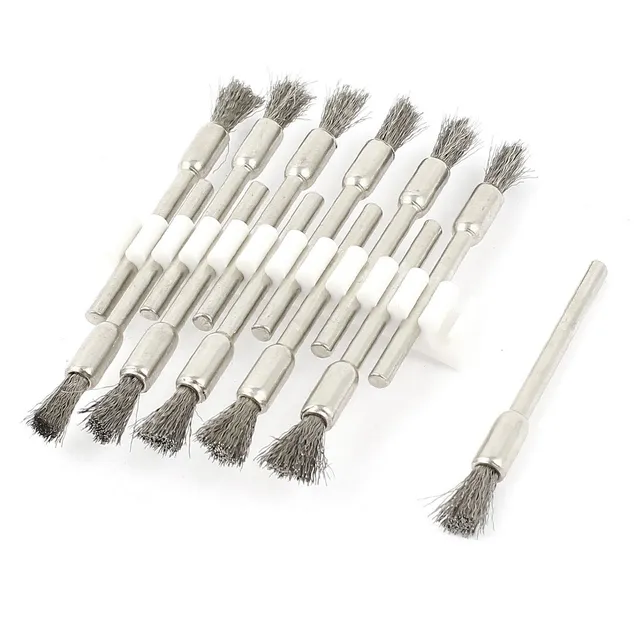 sourcingmap Brosse Rotative Inox 5 mm Tige 3 mm Lot 12