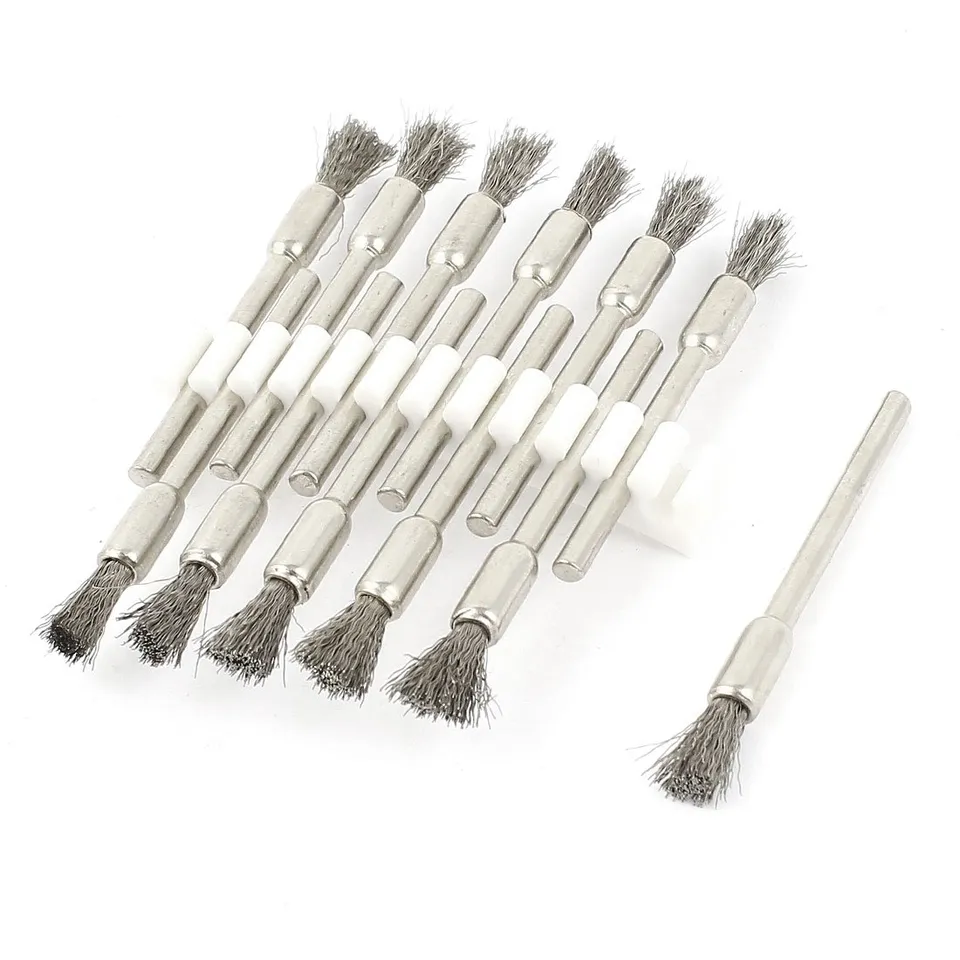sourcingmap Brosse Rotative Inox 5 mm Tige 3 mm Lot 12