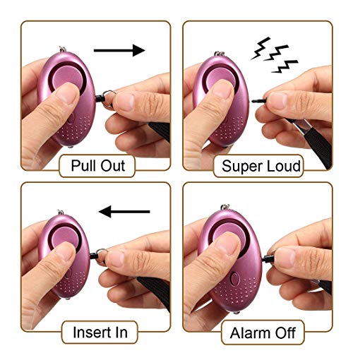 Sourcing Map Electronics alarme personnelle 130dB noir 4 pcs