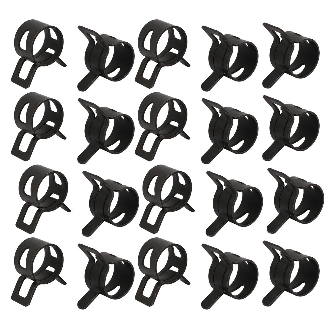 Sourcingmap collier serrage ressort 13mm noir lot 20 acier