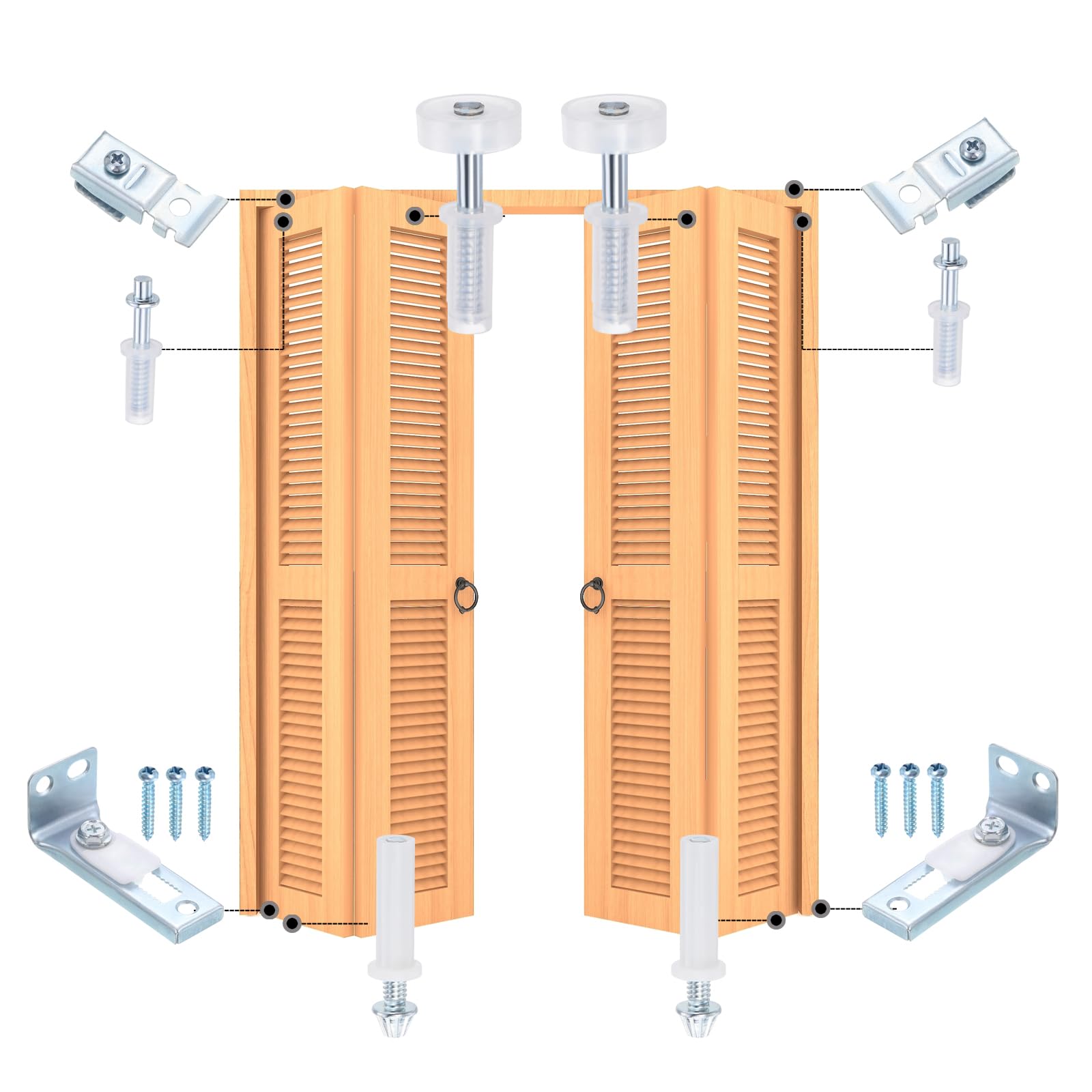 SOURCINGMAP Kit Réparation Quincaillerie Porte Pliante Inox