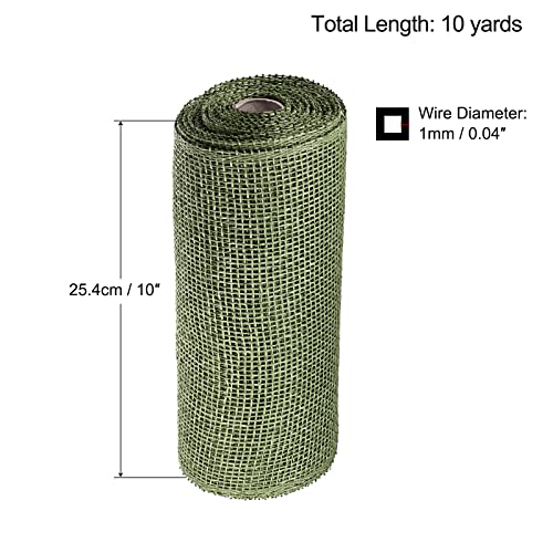 sourcing map Home & Garden ruban maille 10 pouces vert foncé 9 m