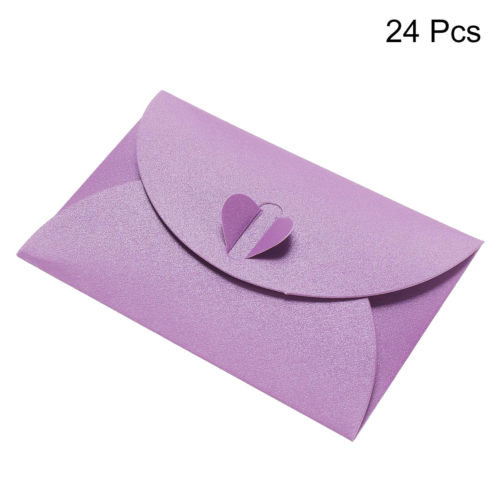 sourcing map Office mini enveloppes papier violet cœur 24 pièces