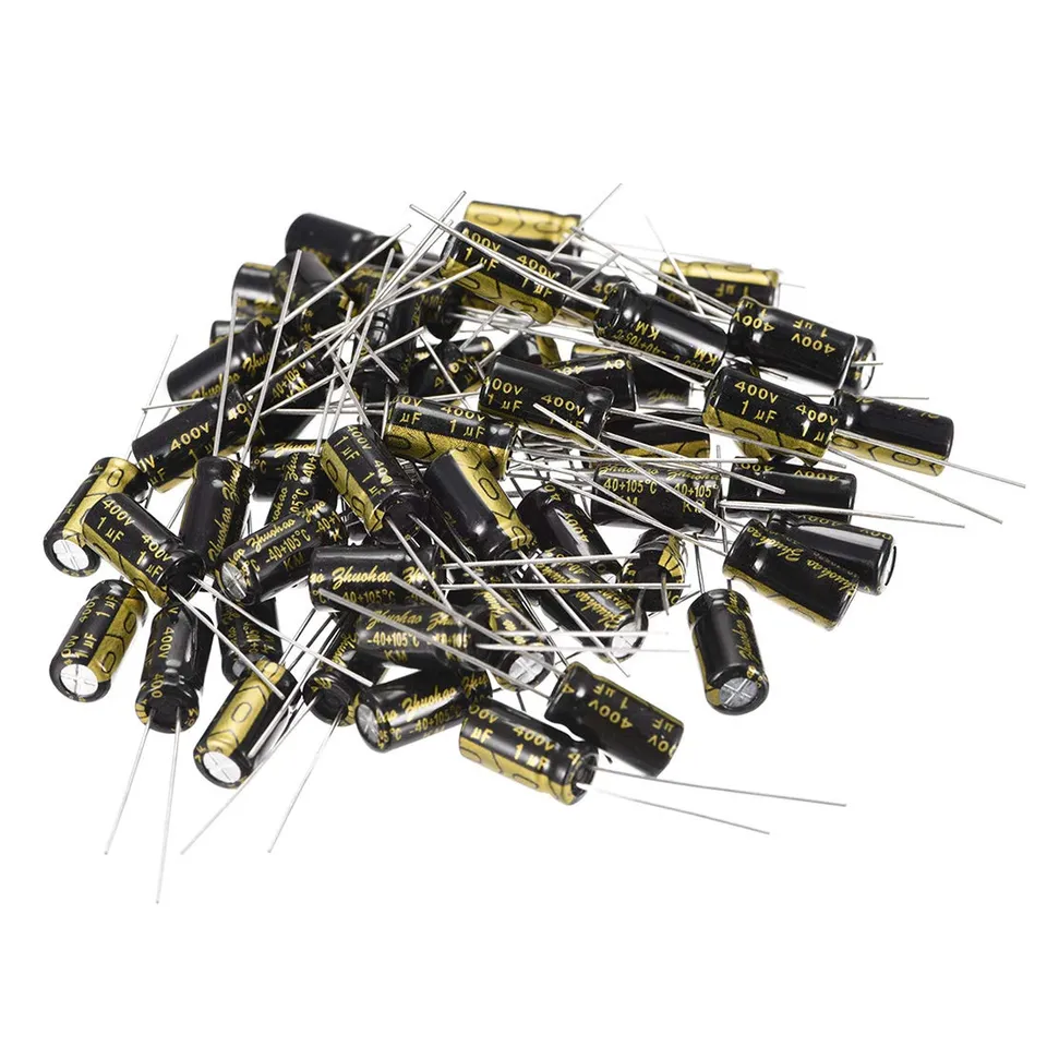 sourcing map condensateur électrolytique 1uF 400V 50 pièces 6.3x12mm