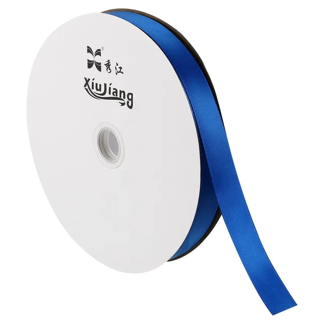 sourcing map ruban satin 20mmx91,4m bleu double face