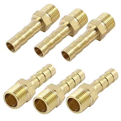 sourcingmap Industriel raccord laiton 6mm 1/8 mâle 6 pièces