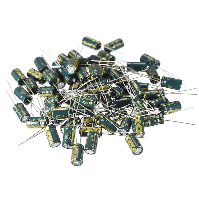 sourcing map 100uF 25V condensateur faible ESR 6x12mm lot 60