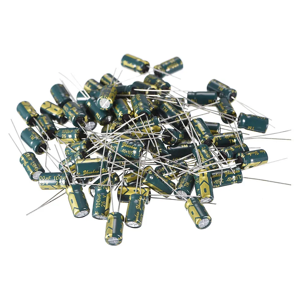 sourcing map 100uF 25V condensateur faible ESR 6x12mm lot 60
