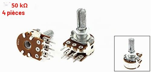 sourcingmap WH148 potentiomètre linéaire 50K ohm lot 4