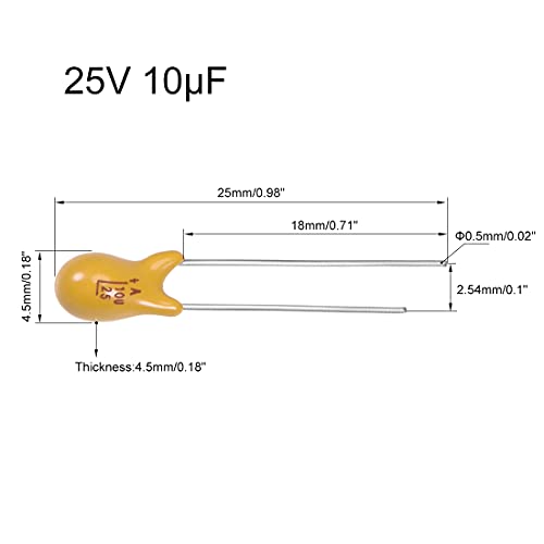 SourcingMAP Industrial condensateur tantale 10uF 25V 5 pièces