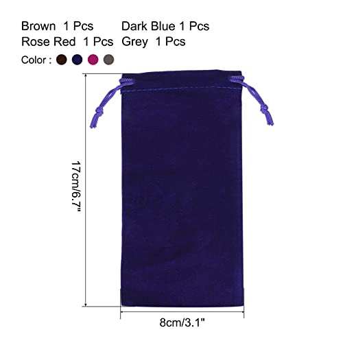 sourcingmap Pochette Flanelle 17x8cm x4 Cordon Bijoux