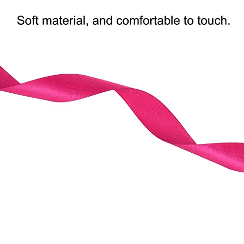 sourcing map ruban satin 20mmx91,4m rose rouge