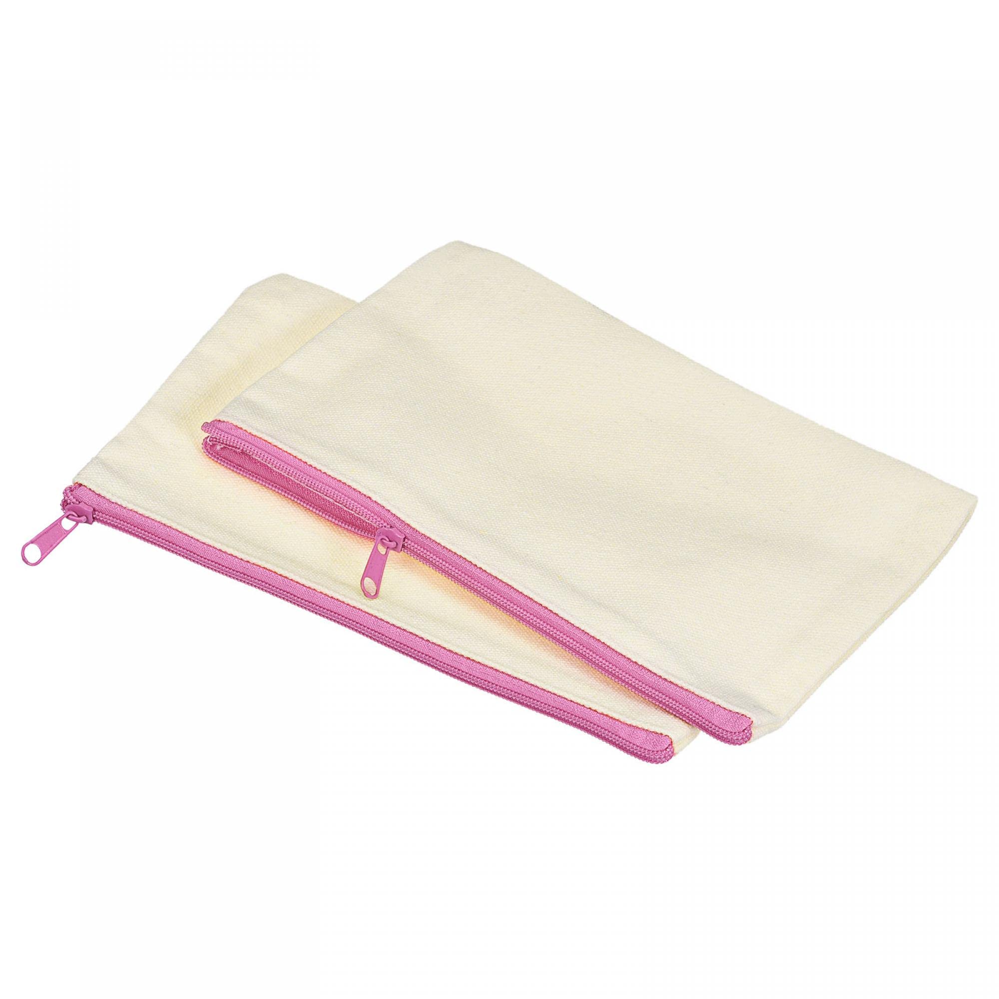 Sourcingmap Office pochette toile zip rose 18x11 cm 4 pcs