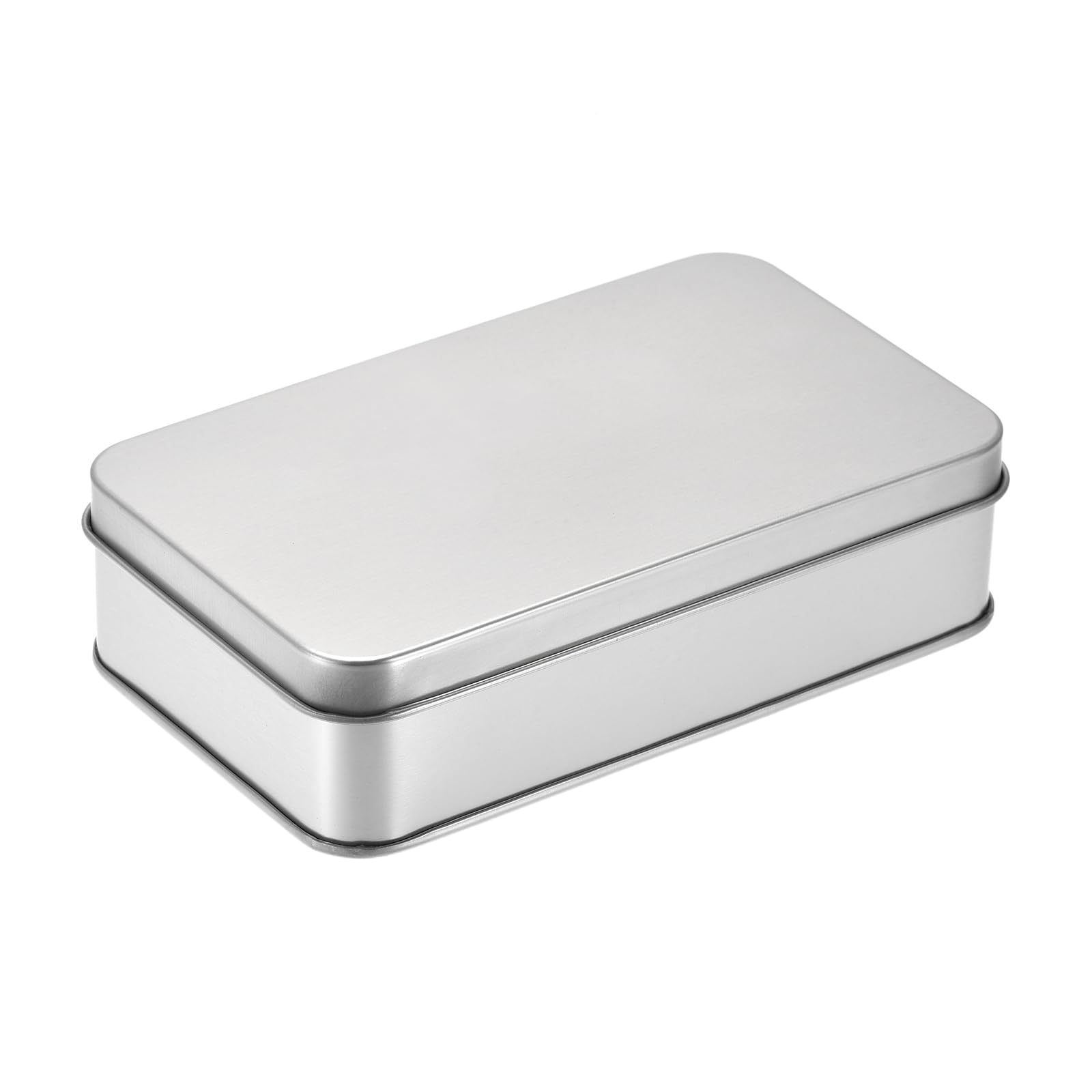 Sourcingmap Home Boîte Métal Fer-Blanc Argenté 135x80x35mm