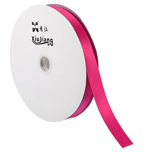 sourcing map ruban satin 20mmx91,4m rose rouge