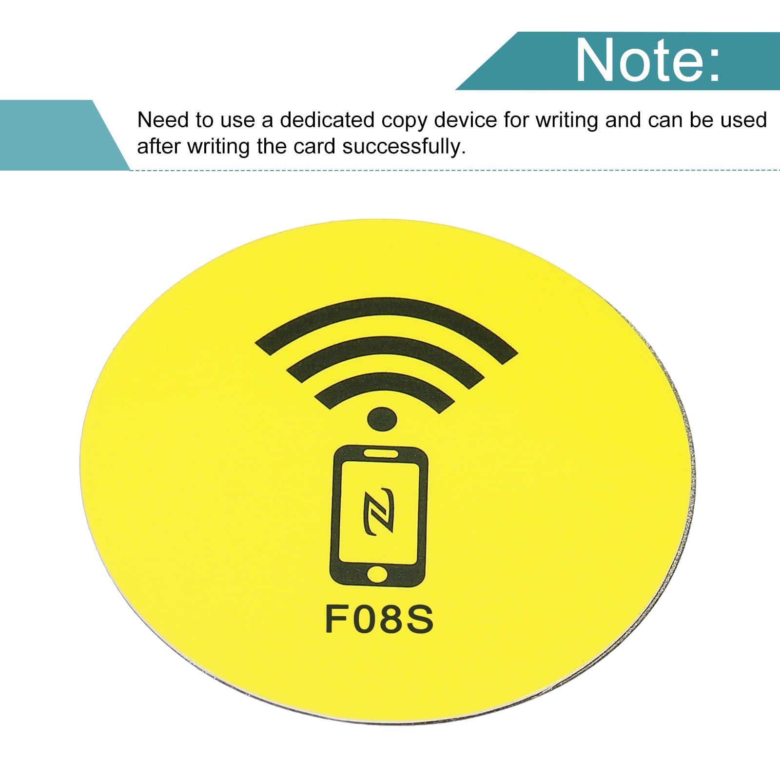 sourcing map NFC étiquette autocollant M1 13,56 MHz jaune x2