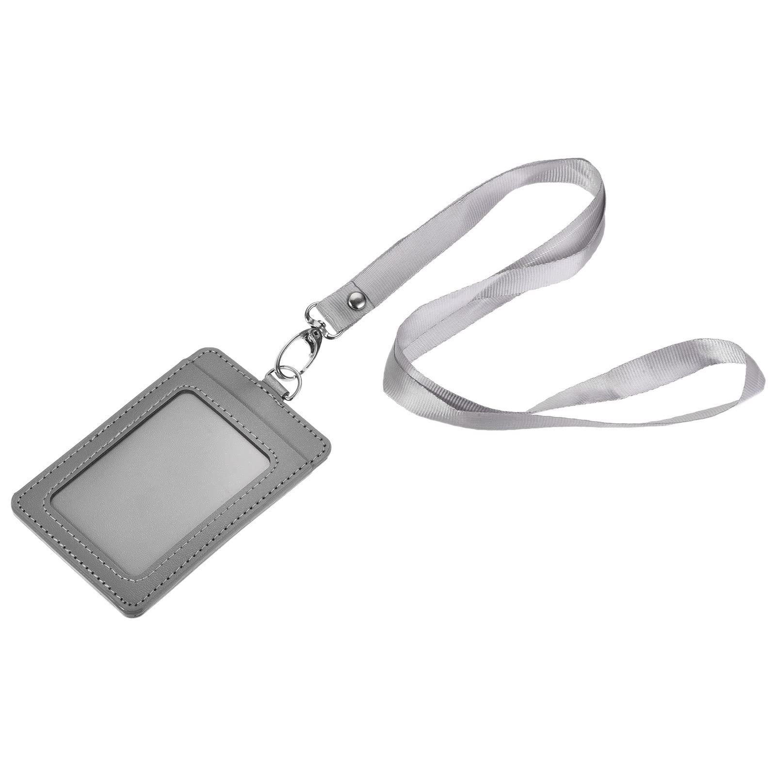 sourcing map Porte-Badge PU Jaune Vertical 11x7,4cm + Cordon