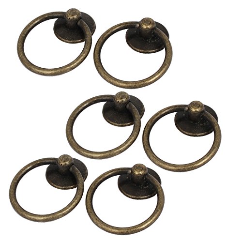 sourcing map Poignée anneau bronze 52mm lot 6