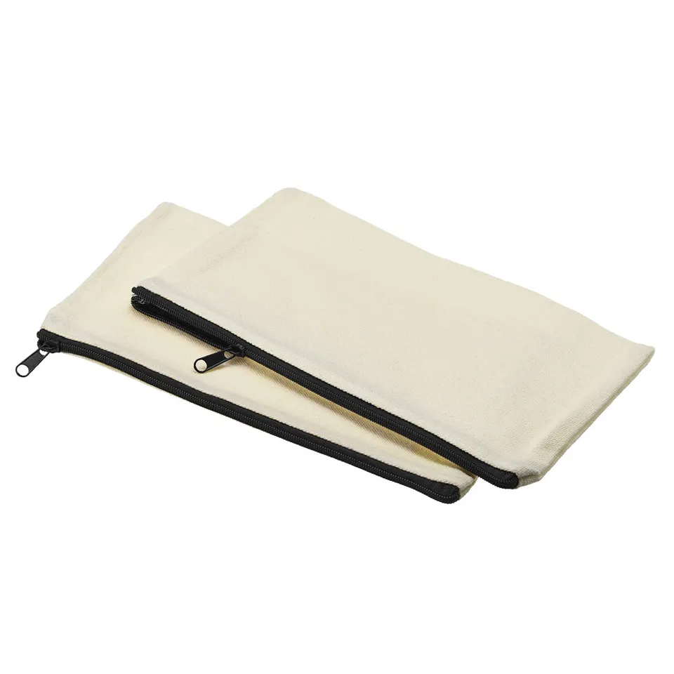 Sourcingmap Office pochette toile zip noire 21x12 cm 4 pcs