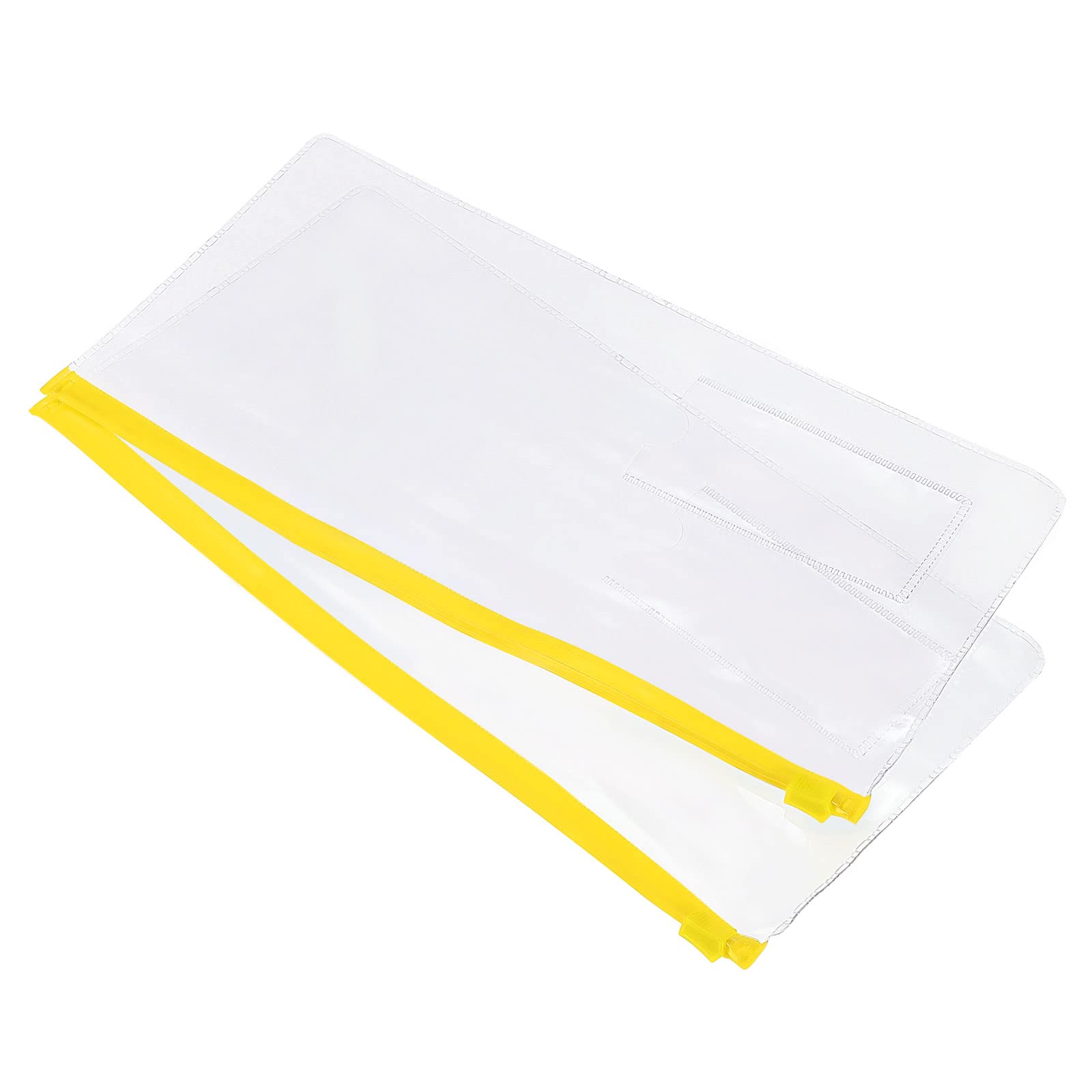 sourcing map pochette zippée A6 jaune x20 PVC