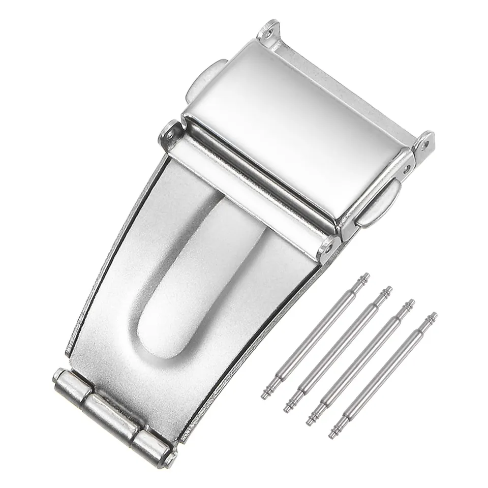sourcing map fermoir montre déployante 18mm inox argenté