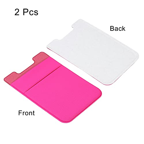 sourcing map Office porte-cartes adhésif rose rouge lot 2 spandex