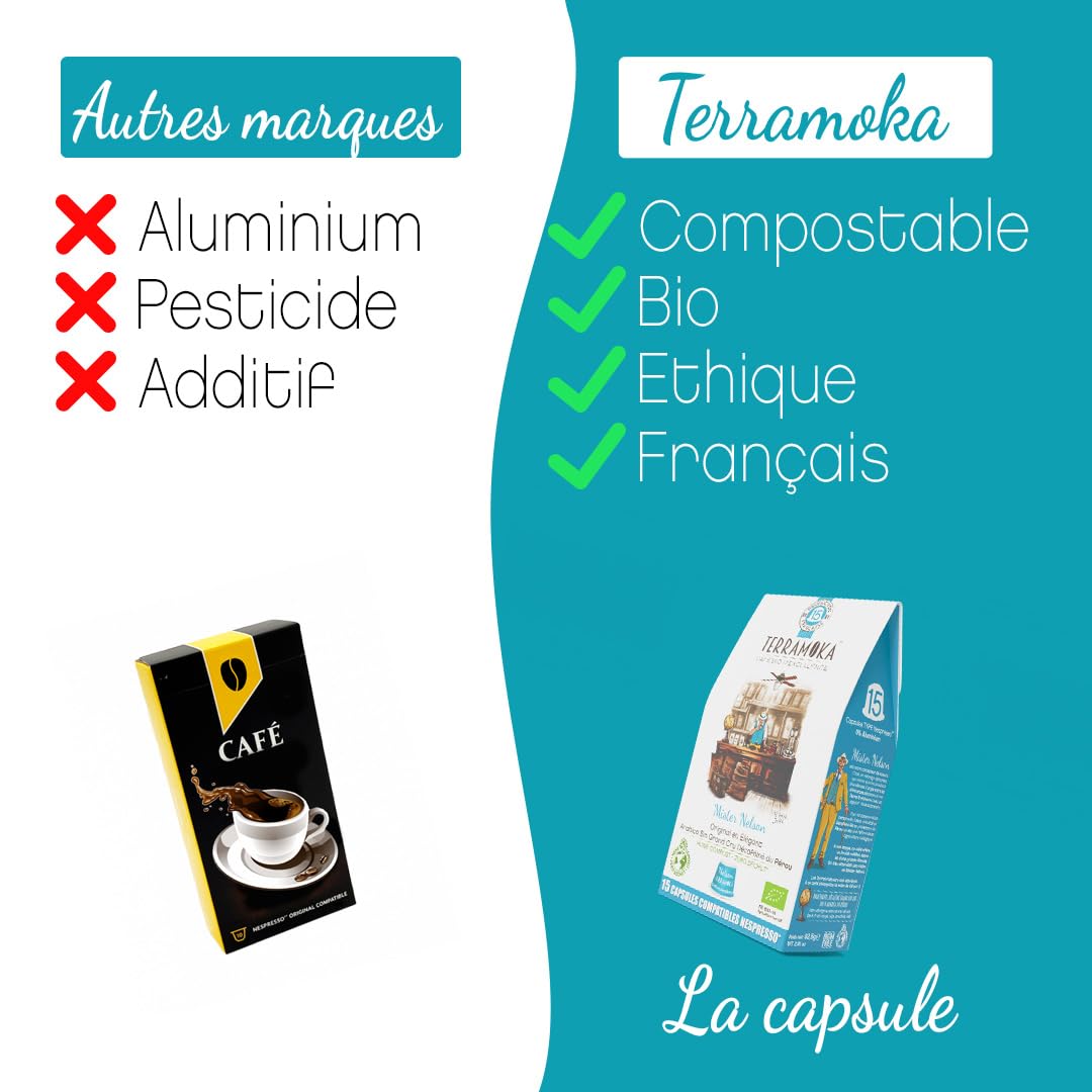 Terramoka Mister Nelson Capsules Décaféiné Bio 60 Arabica