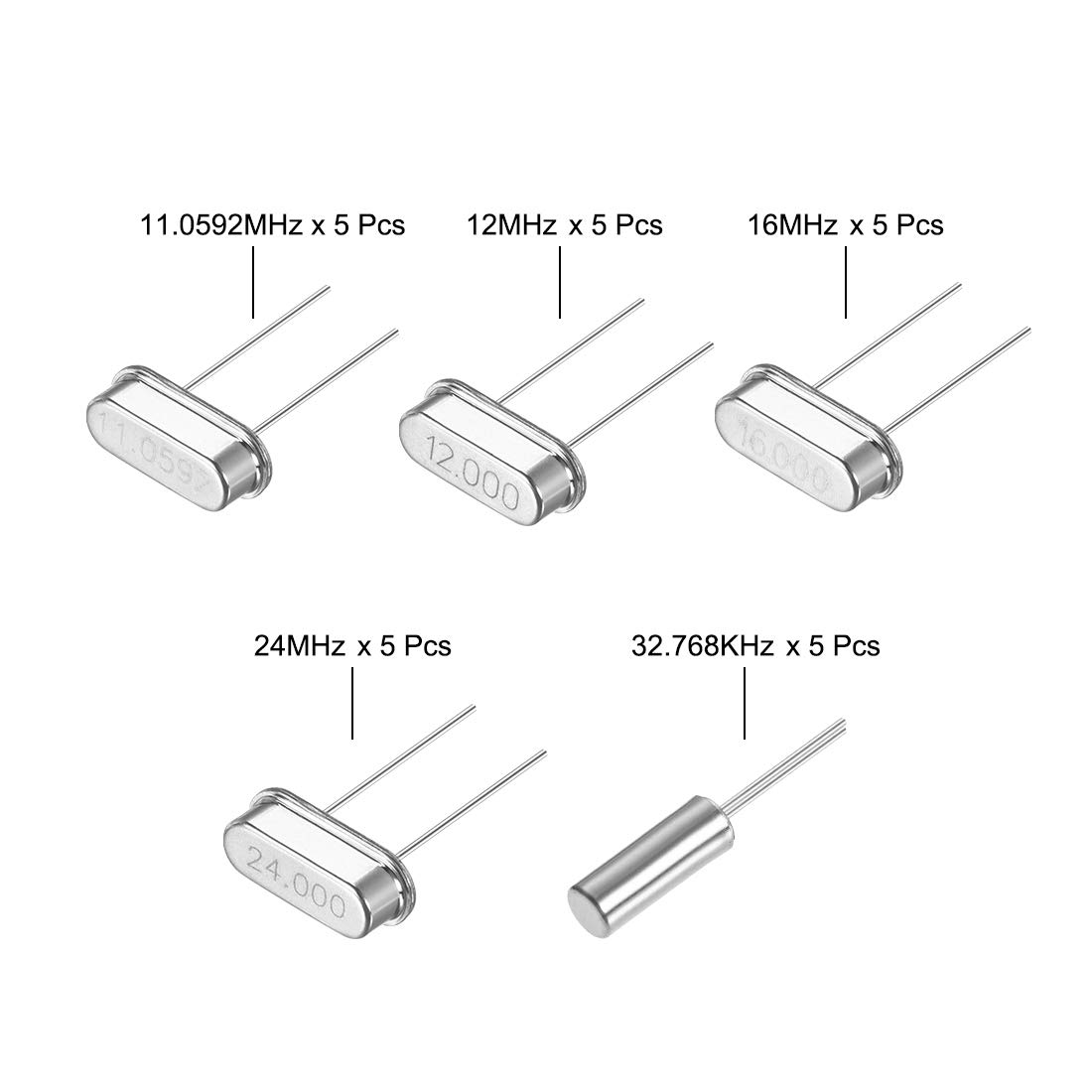 sourcing map HC-49S kit oscillateur quartz DIP 25 pièces