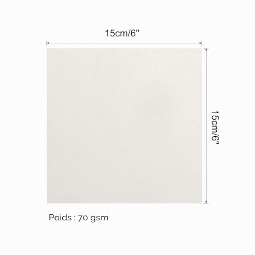 Sourcing Map Papier Origami Blanc Crème 15x15cm Lot 100
