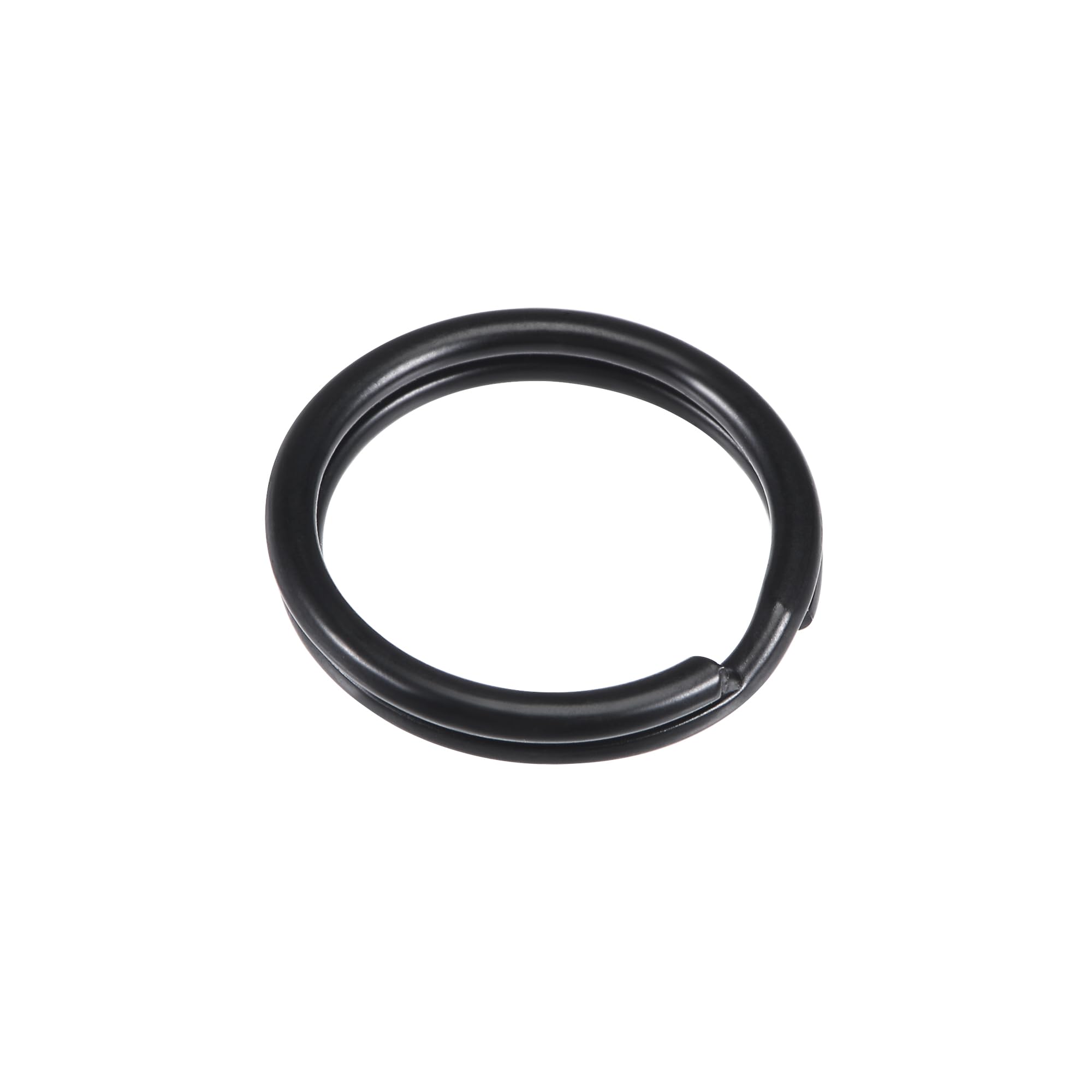 sourcing map Anneau Porte-Clé Fendu 15mm Noir Lot 20