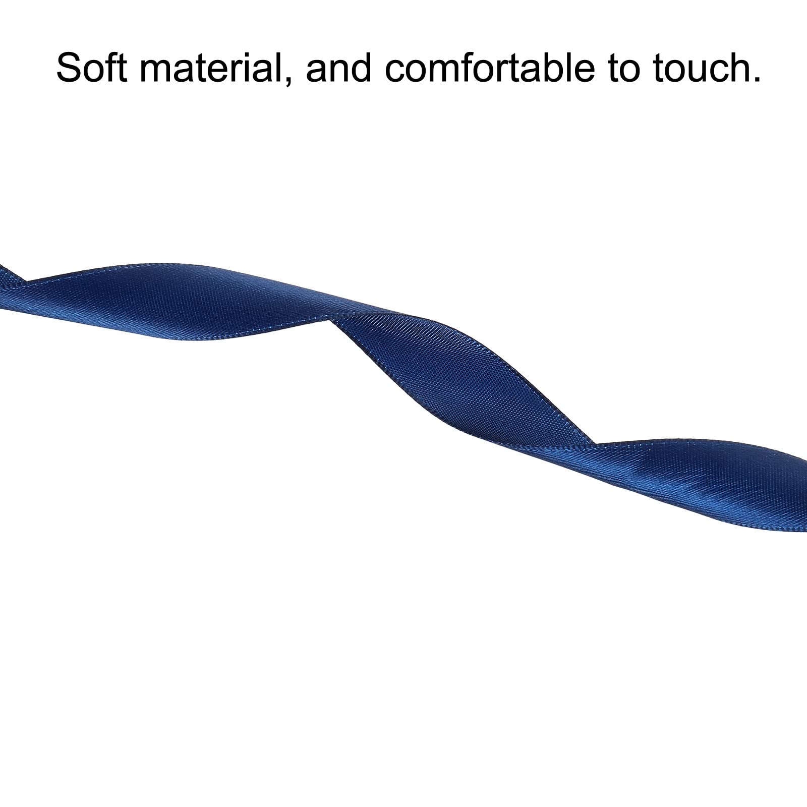 Sourcing Map Ruban Satin Bleu Marine 20 mm x 91,4 m Rouleau