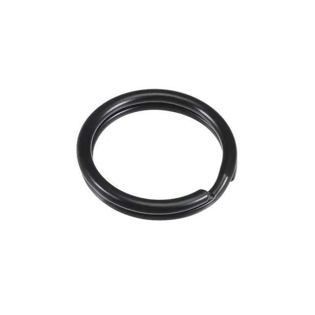sourcing map Anneau Porte-Clé Fendu 15mm Noir Lot 20