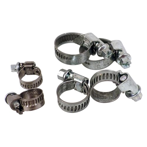 Precision Steel 6 colliers de serrage inox 8-22mm argenté