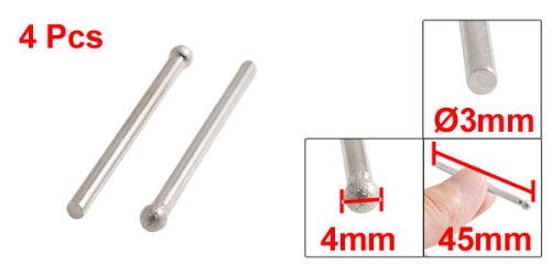 sourcingmap pointe diamantée boule 4 mm tige 3 mm lot 4